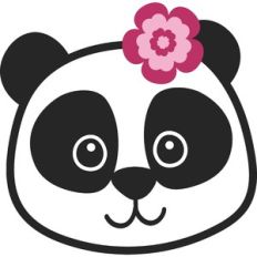 girl panda with flower