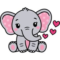 elephant girl with hearts