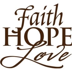 'faith hope love' vinyl phrase