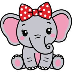 elephant girl with bow