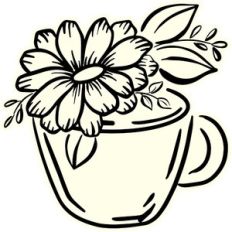 floral tea cup