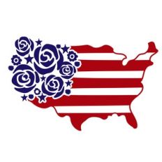 usa with flowers