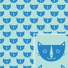 blue cat pattern