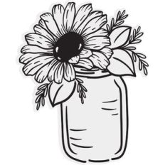 daisy mason jar arrangement
