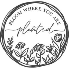 bloom where you are planted floral wreath