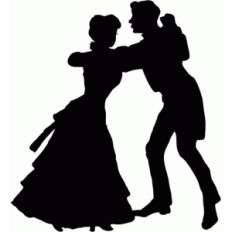 vintage dancing couple silhouette