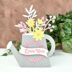 watering can box card with envelope