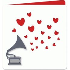 'gramophone' recorder love cut out card