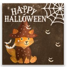 Happy Halloween Cute Witch Fox Card Cover