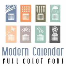 Modern Calendar Full Color Font