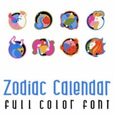 Zodiac Calendar Full Color Font