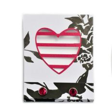 Cut Out Matchbook Striped Heart Journal