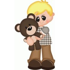 cute boy hugging teddy bear