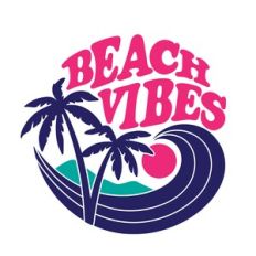 Beach Vibes Retro Palm Tree Design