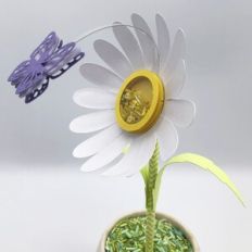 Daisy Flower Shaker & Butterfly Mobile - Cynthia Braga