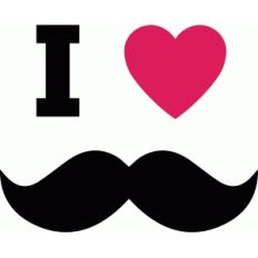 'i love mustache' phrase