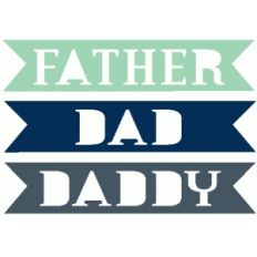set of 3 dad word tags
