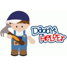 daddys helper boy with hammer construction