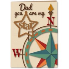 dad my star compass 5x7 card