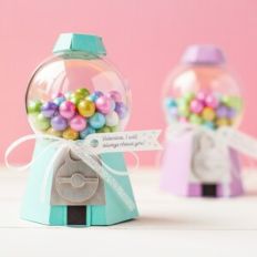 Mini 3D Gum Ball Machine Candy Holder Favor
