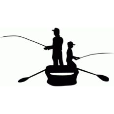 father & son fishing silhouette