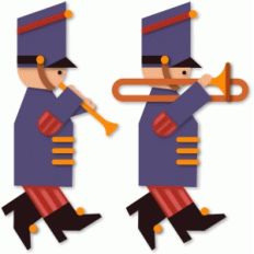 parade band marchers trombone & clarinet