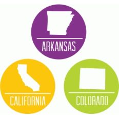 state badges - ar ca co