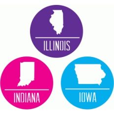 state badges - il in ia
