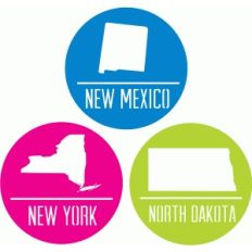 state badges - nm ny nd