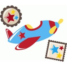 ppbn designs cute airplane with star embellishments