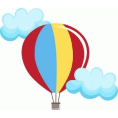 hot air balloons with clouds