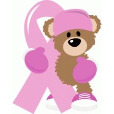 fight breast cancer bear with ribbon