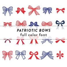patriotic bows full color font