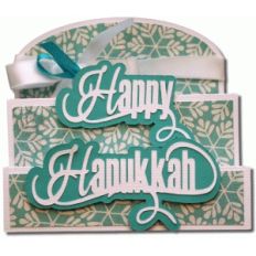 happy hanukkah tri-fold card