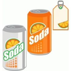 soda and tag set: orange