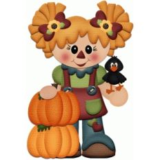 scarecrow girl fall autumn print &amp; cut