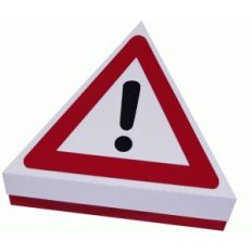 3d triangle warning sign box