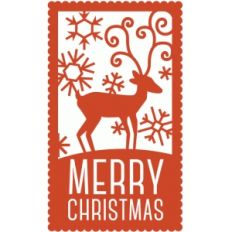 reindeer holiday rectangle