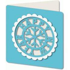 new year cut out snowflake card