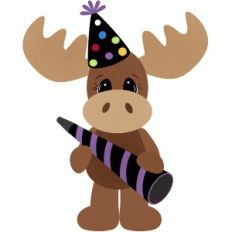 new years moose w party horn blower