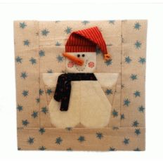 snow buddy print &amp; cut paper foundation quilt block