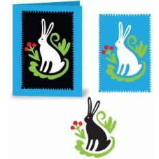 folk art rabbit card