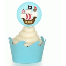 ship and wave cupcake wrapper