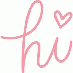hand lettered hi + heart word