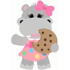 hippo girl eating cookie