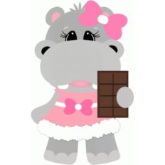 hippo eating candy bar