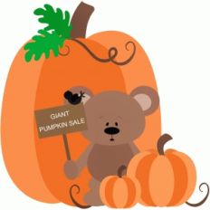 autumn bear w pumpkins