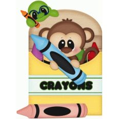 school monkey in crayon box pnc