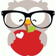 owl with apple