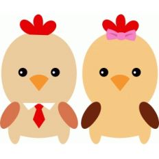 cute couple chicken